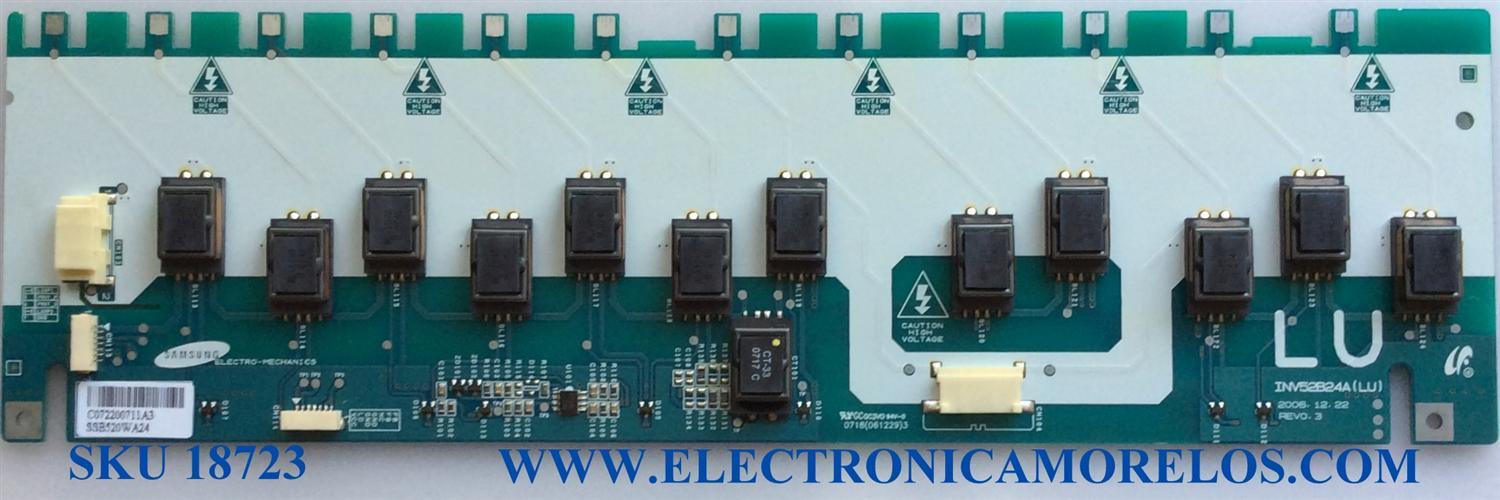 BACKLIGHT / SAMSUNG INV52B24ALU / INV52B24A (LU) / SSB520WA24 / REV0.3 / PANEL LTA520HA03 / MODELOS LNT5265FX/XAA / LNT5265F / LE52M87BDX/XEU - Imagen 1